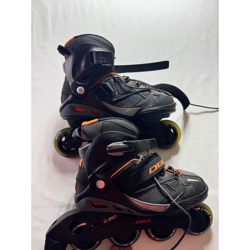 DBX Mens Inline‎ Skates Size 8 Black Orange ABEC-7 80mm Wheels Rollerblades